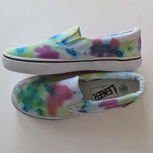 Leinier Tie-dye Sneakers Colorful Slip-On Shoes Women's Size 7 (38)